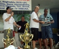 Os ex-jogadores vencedores do troféus Futebol de Várzea de Santos foram homenageados no palco / Foto: Douglas Teixeira